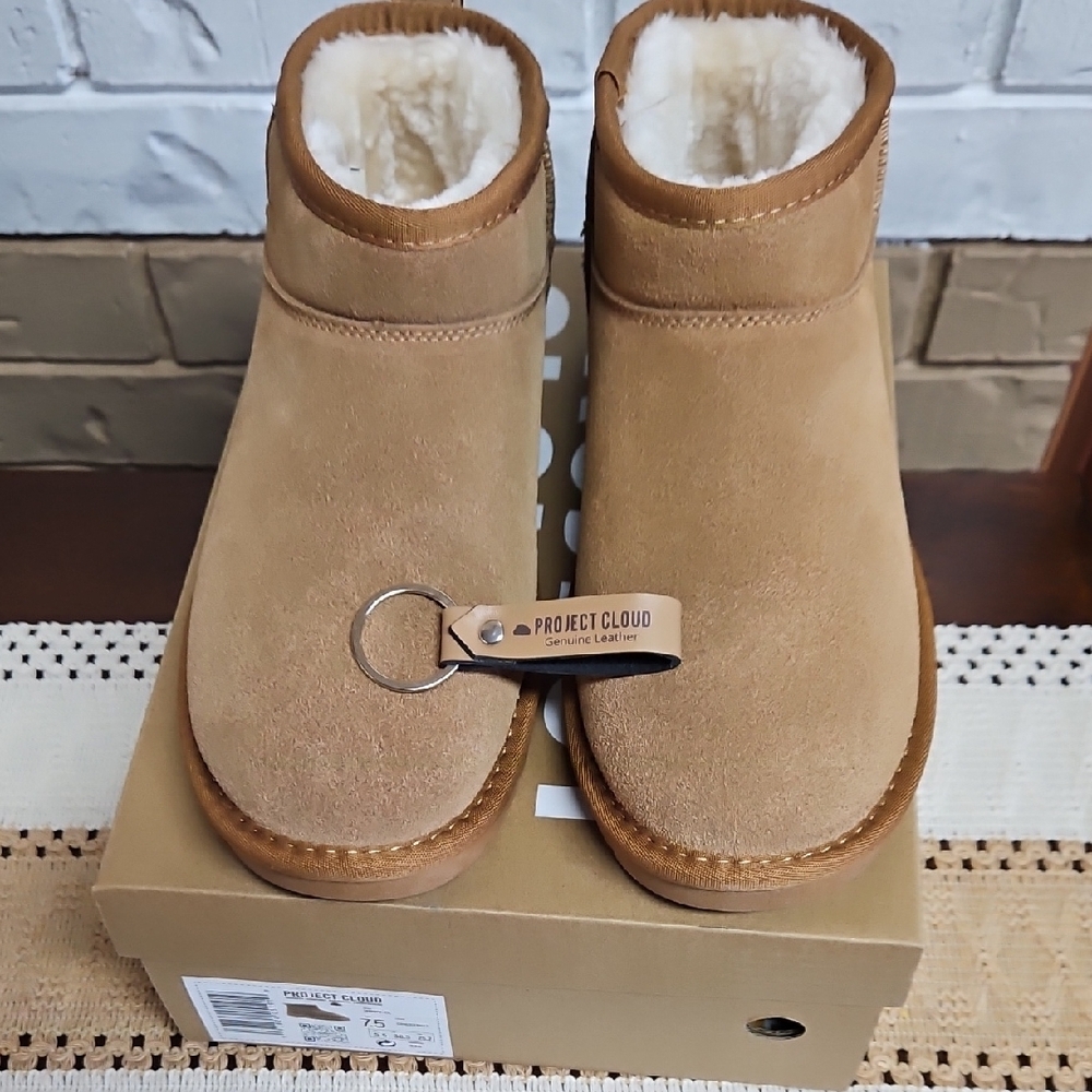 Project Cloud Tan Ankle Boots for Women